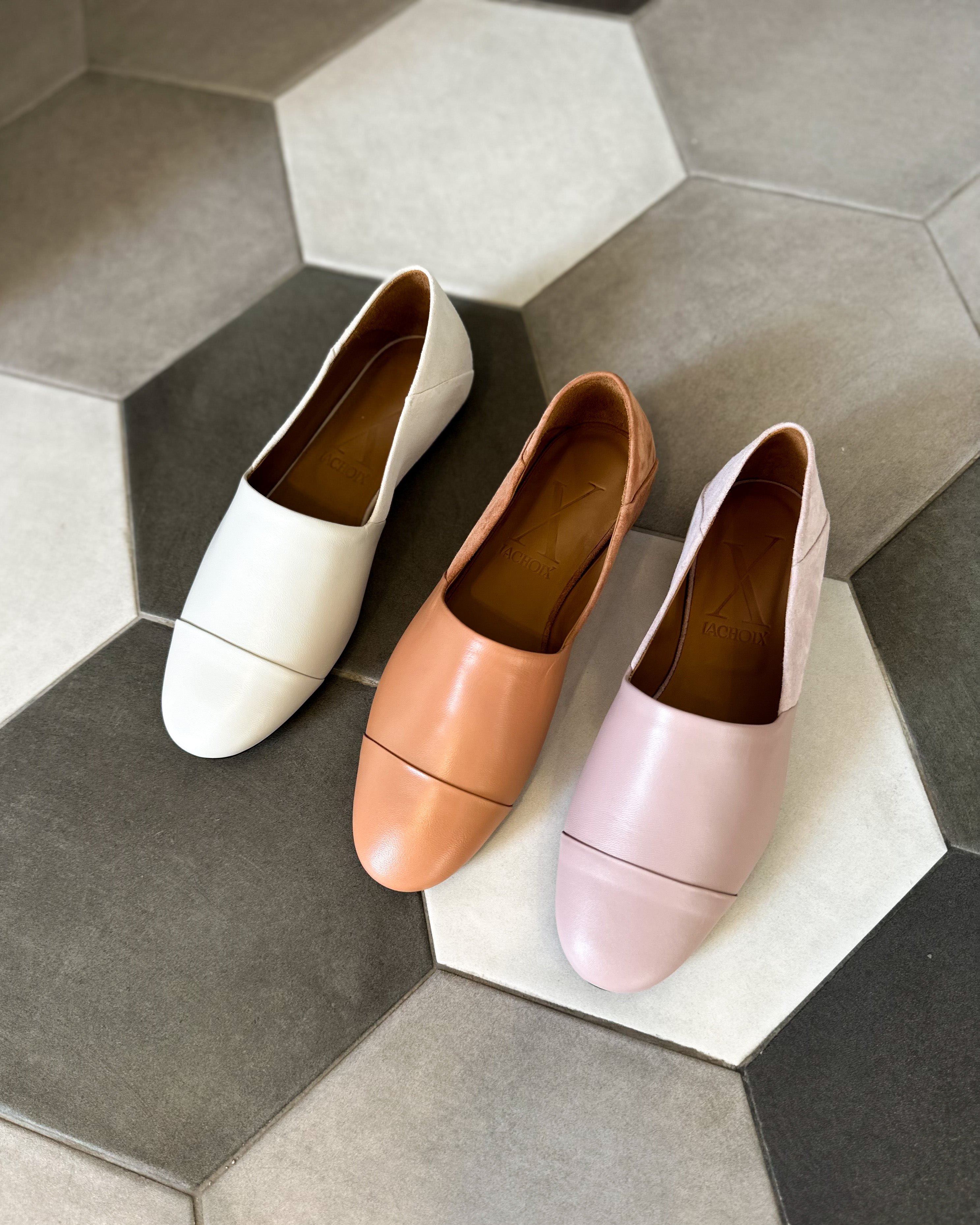 Pale Rose Slip-On Leather and Suede - Lachoix