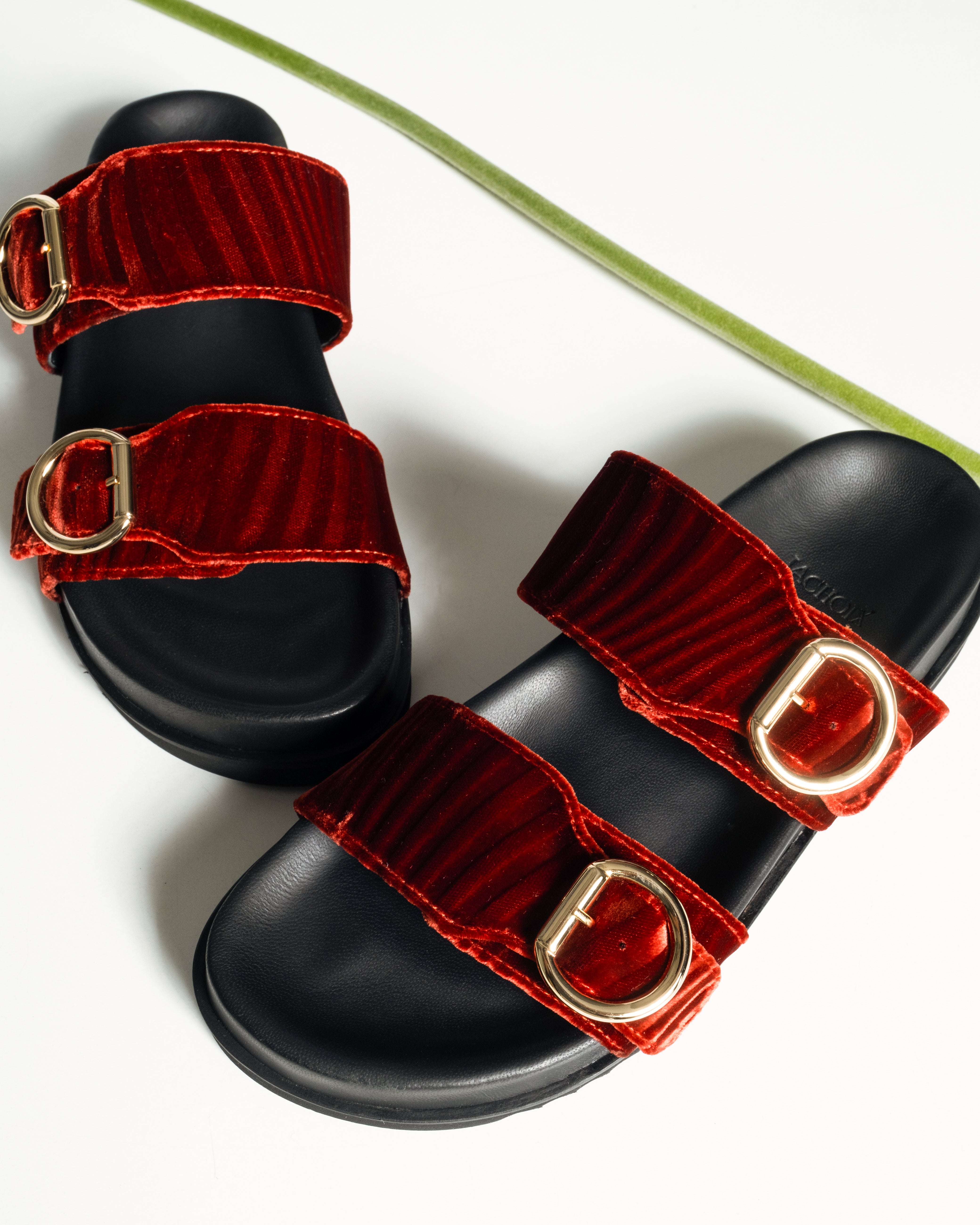 Double Buckle Sandals Ruggine - Lachoix