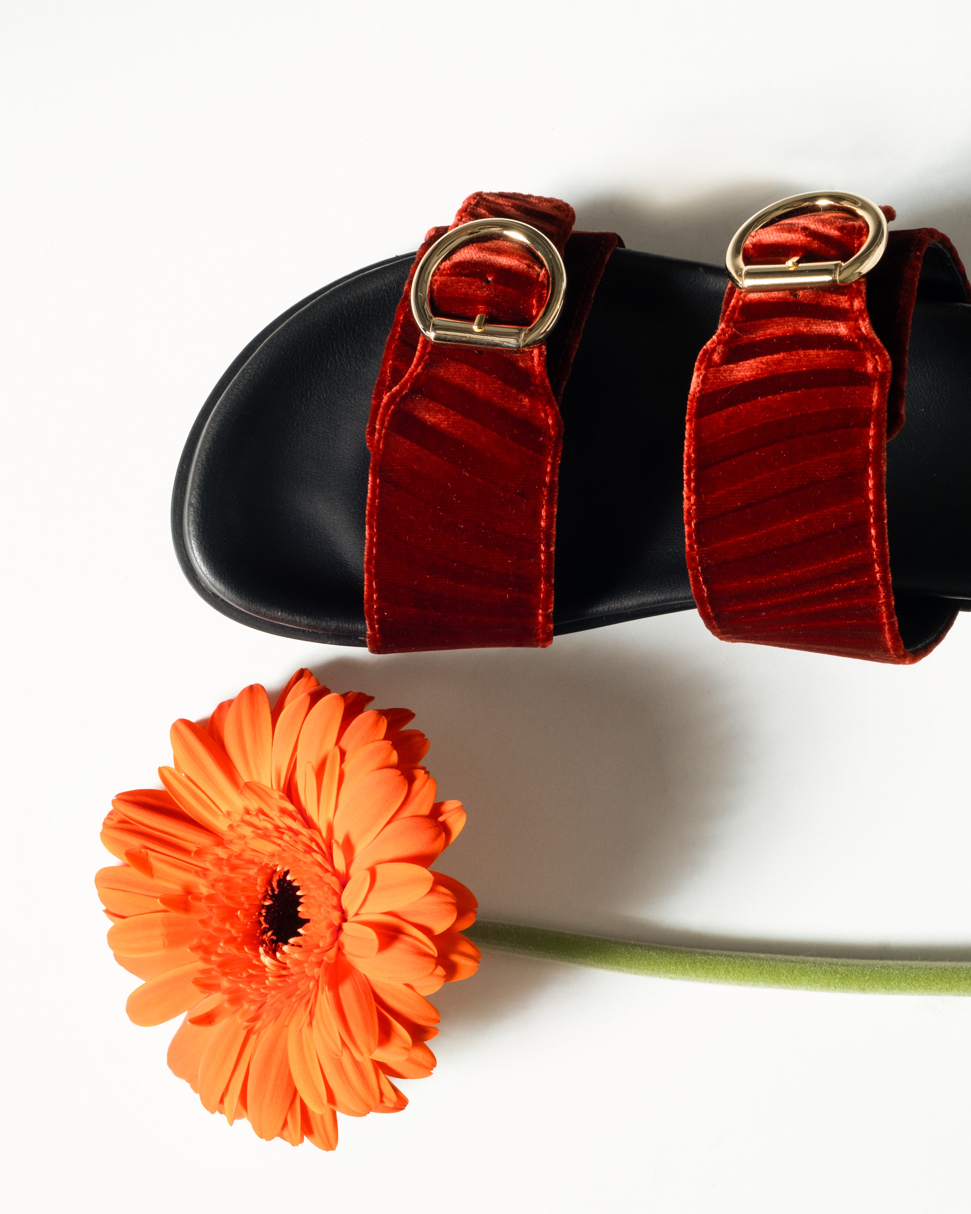 Double Buckle Sandals Ruggine - Lachoix