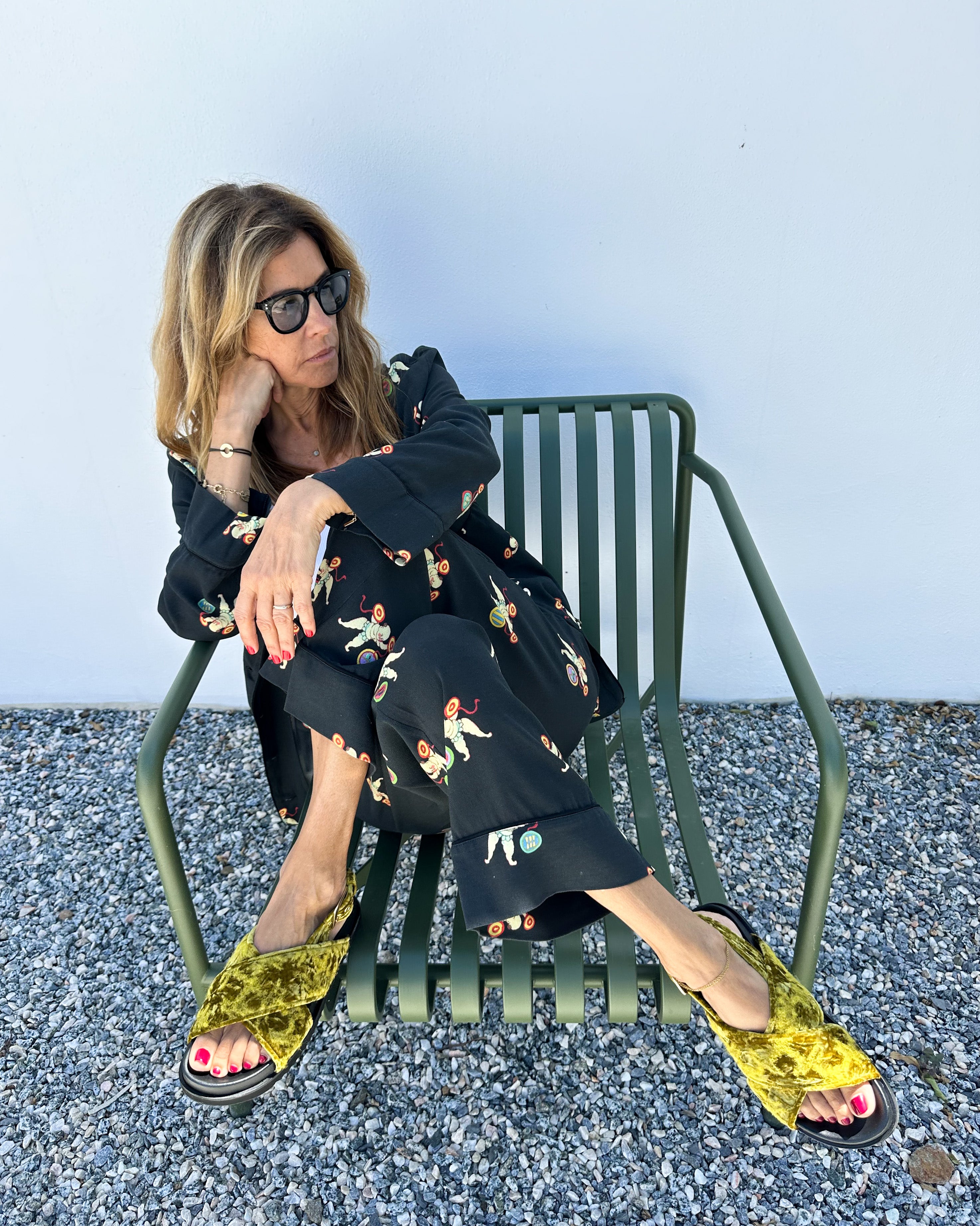 Bloom Crossed Sandals Lime Green - Lachoix