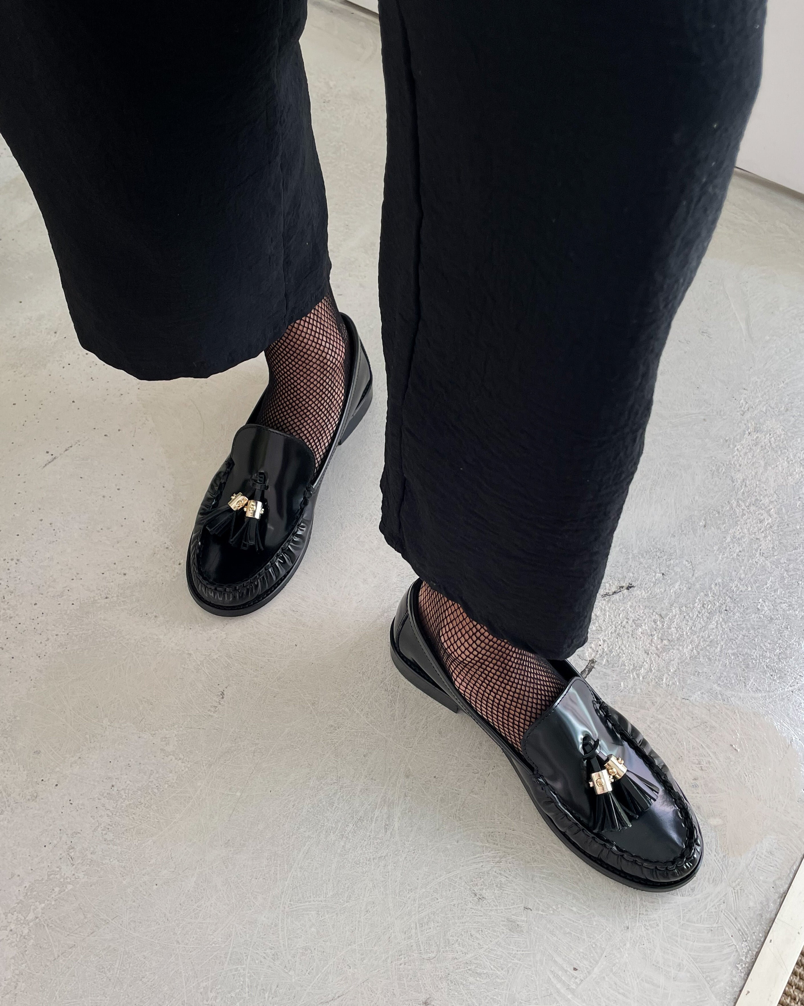 Black Glossy Leather Moccasin - Lachoix