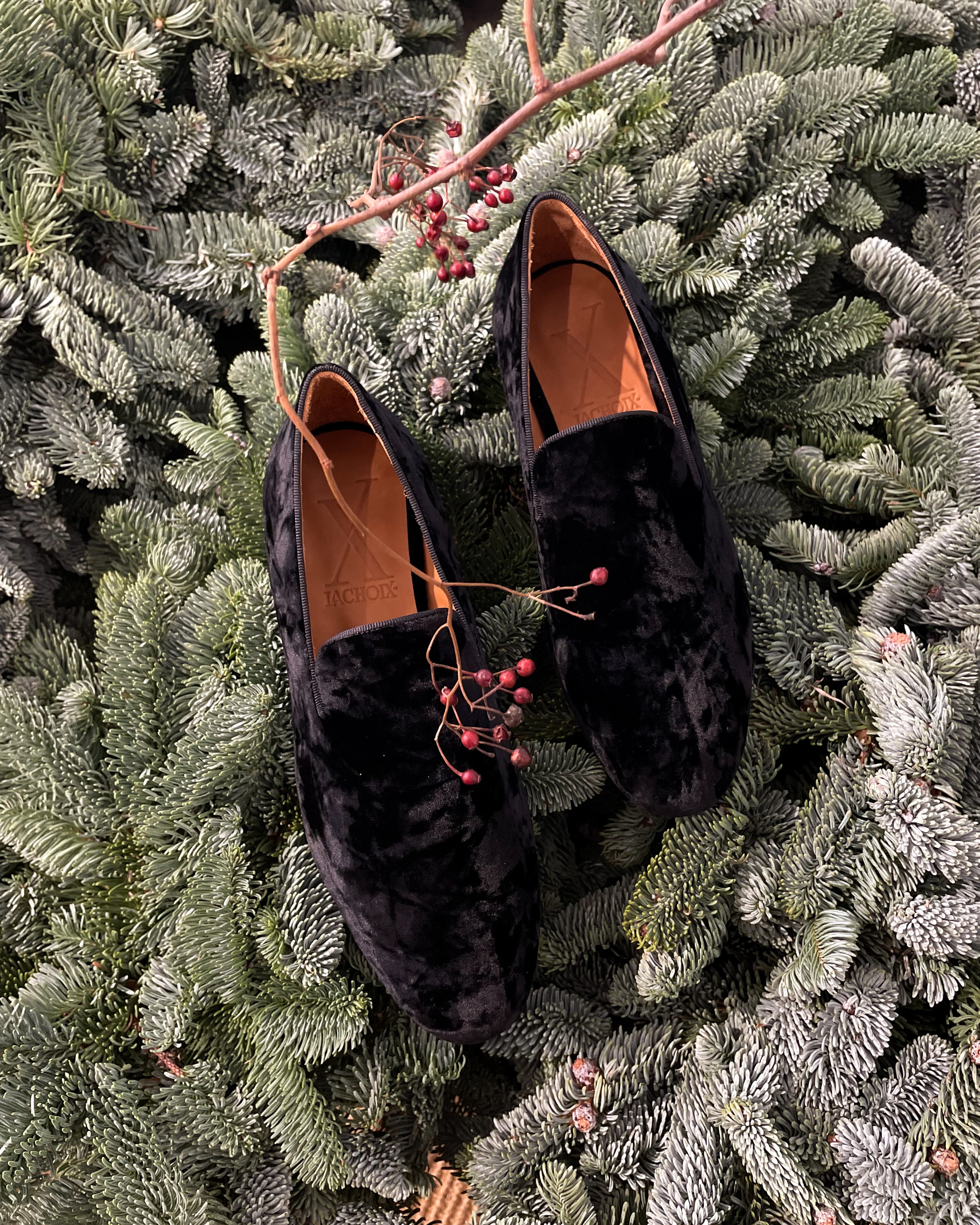 Black Crush Velvet Slipper - Lachoix