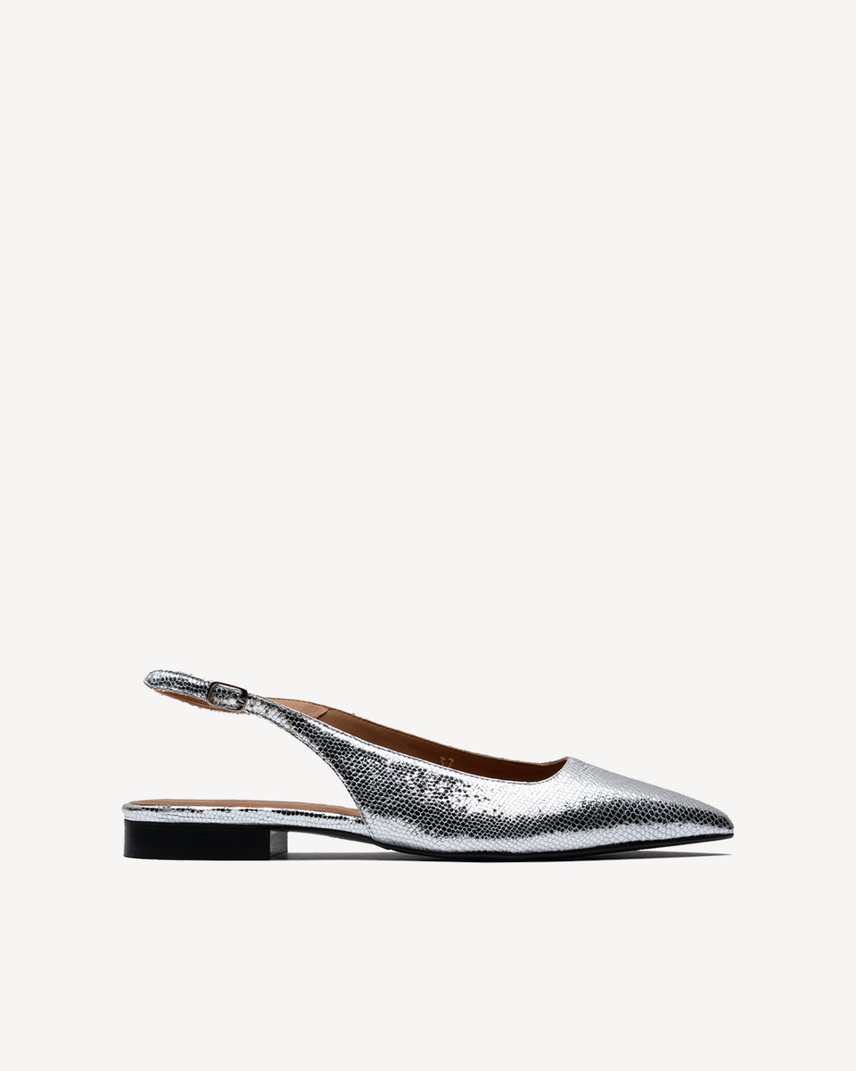 Jackie Slingback Silver – Lachoix