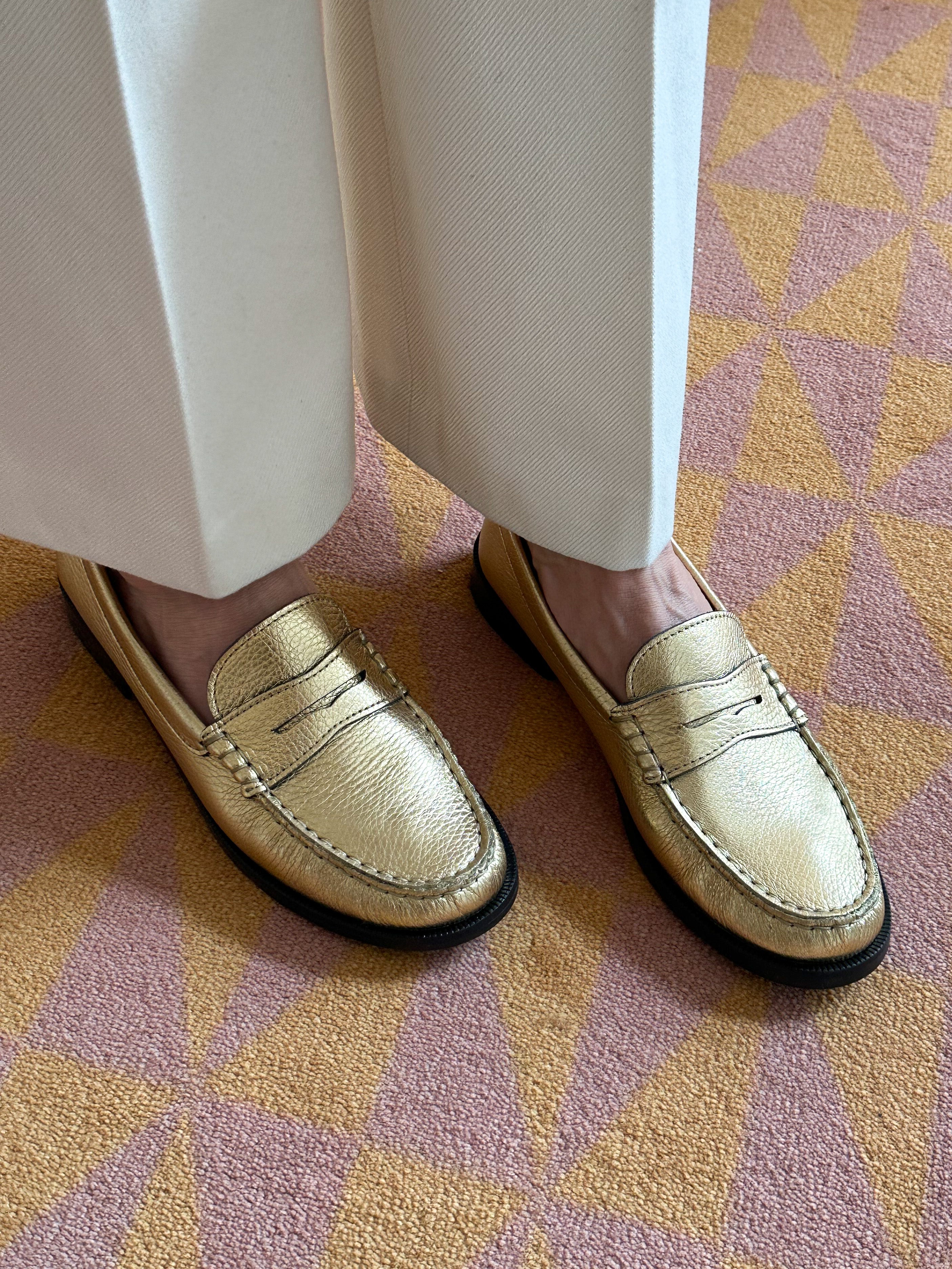 Gold Penny Loafer - Lachoix