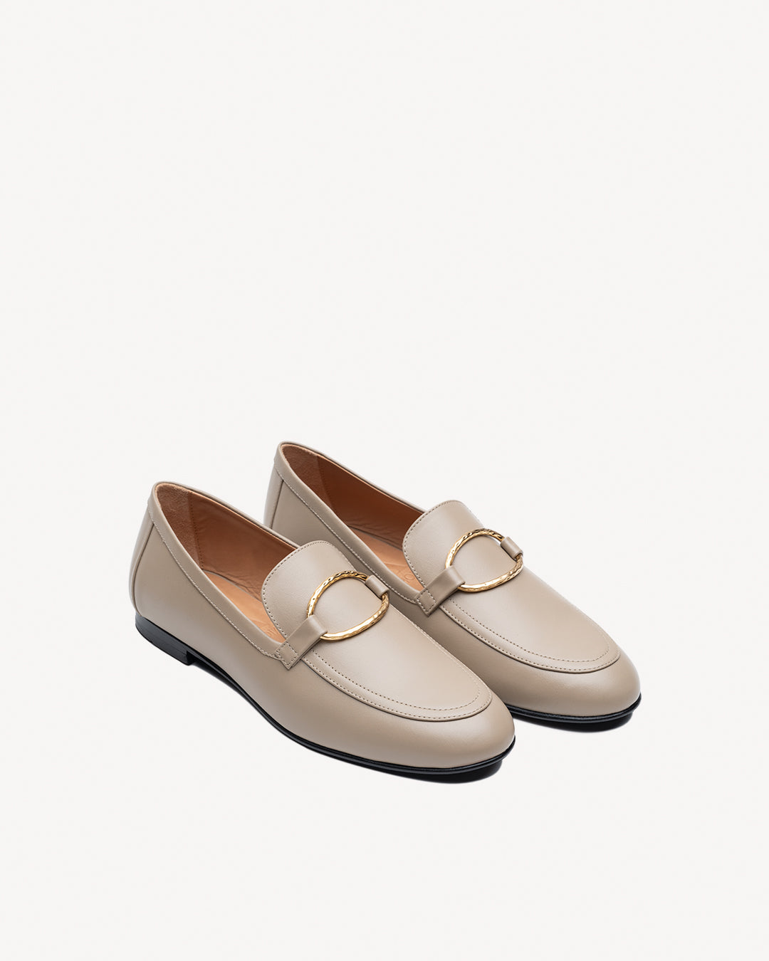 Taupe Tomboy Chic Loafers – Lachoix
