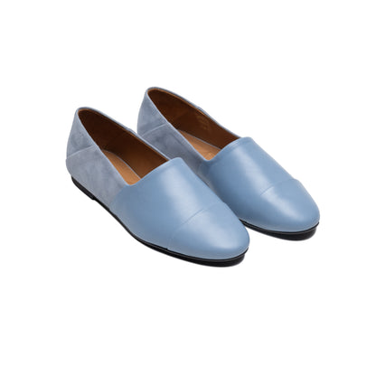 Baby Blue Slip-On Leather and Suede