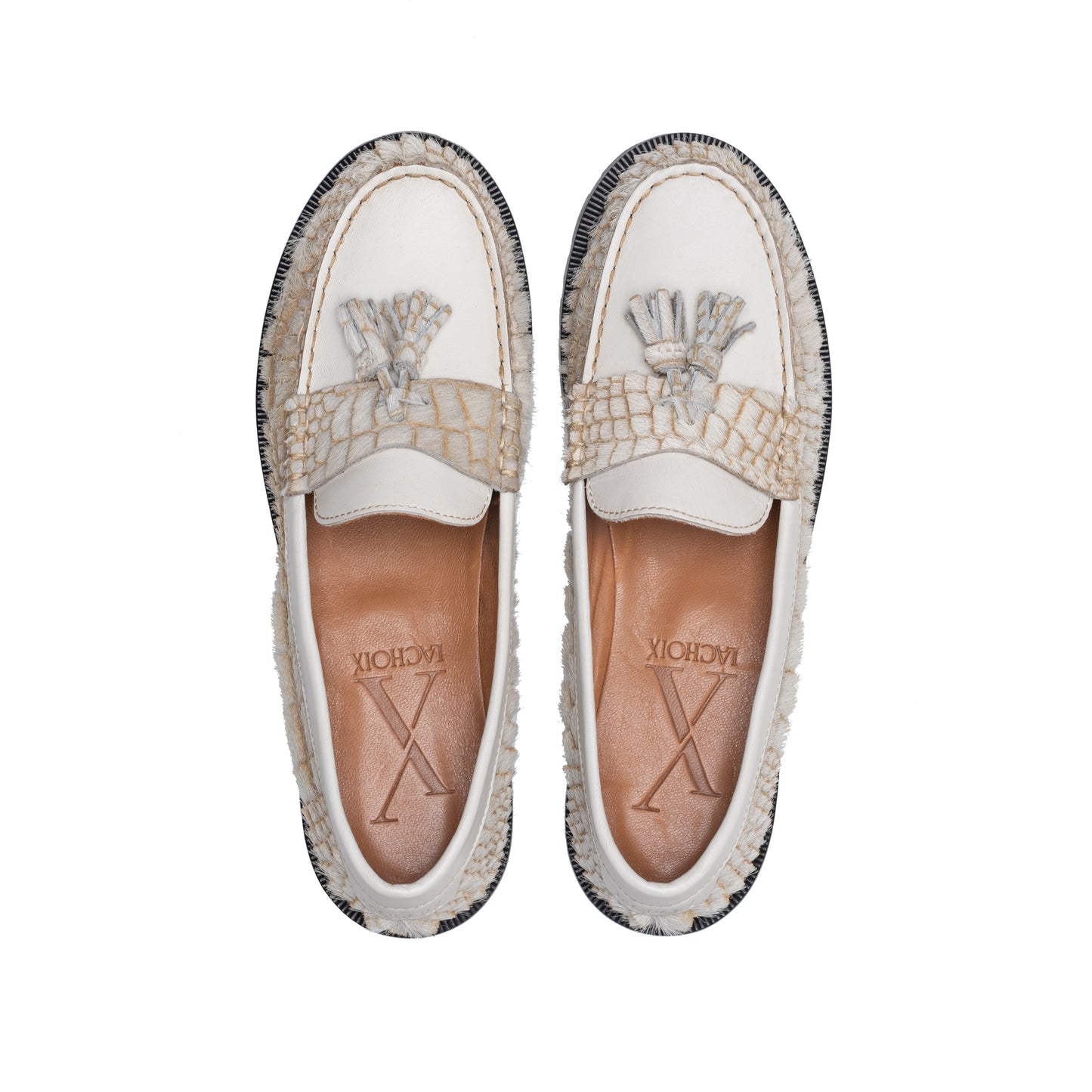 Penny Chunky Loafer Croco White
