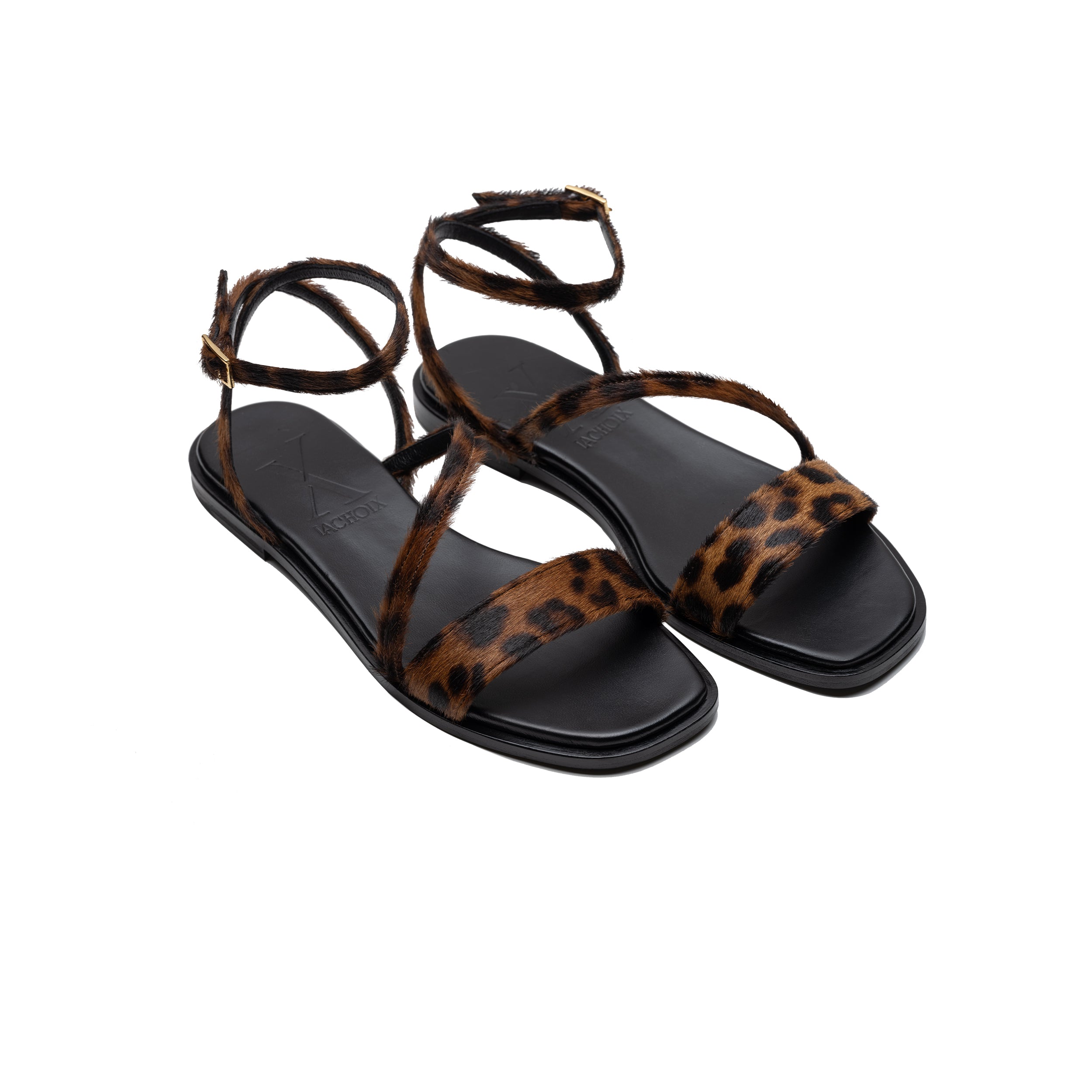 Grace Leopard Flat Sandals – Lachoix - Main Image