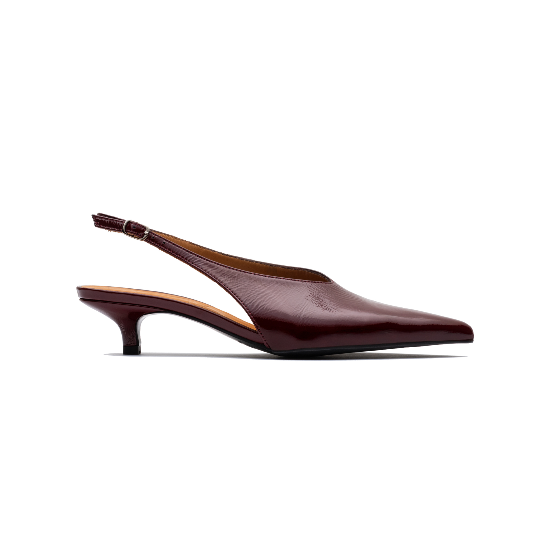 Slingback Kitten Heel Burgundy – Lachoix
