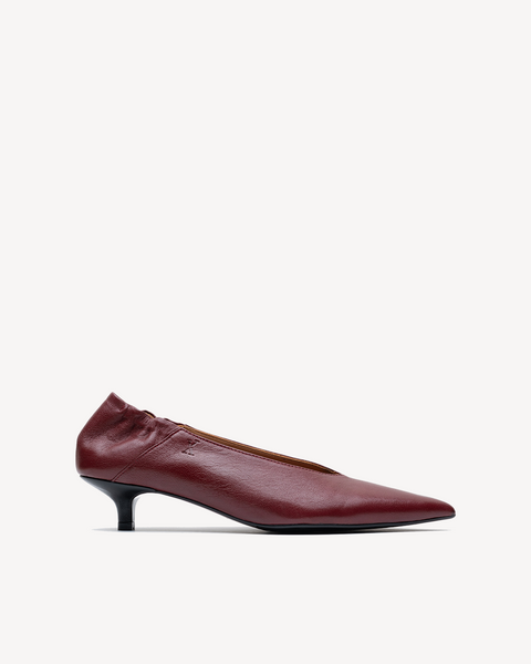Audrey Kitten Heel Burgundy – Lachoix