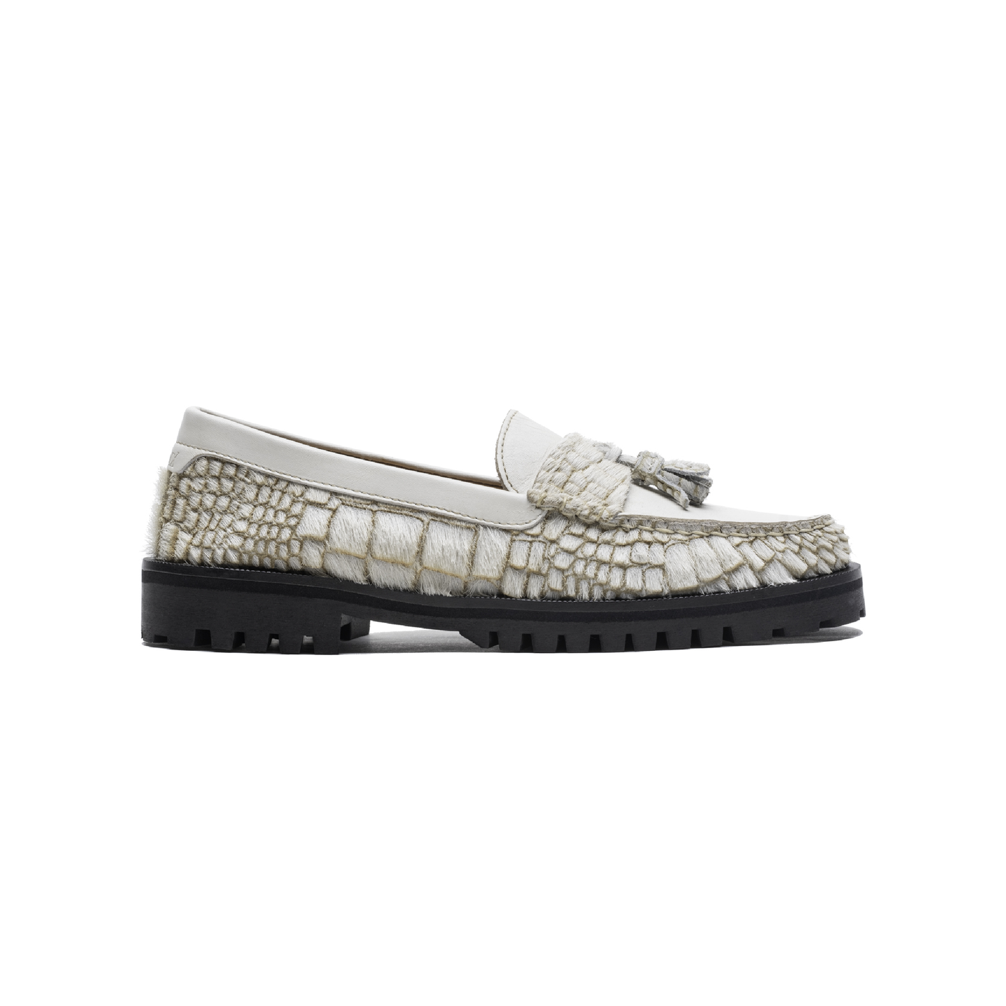 Penny Chunky Loafer Croco White