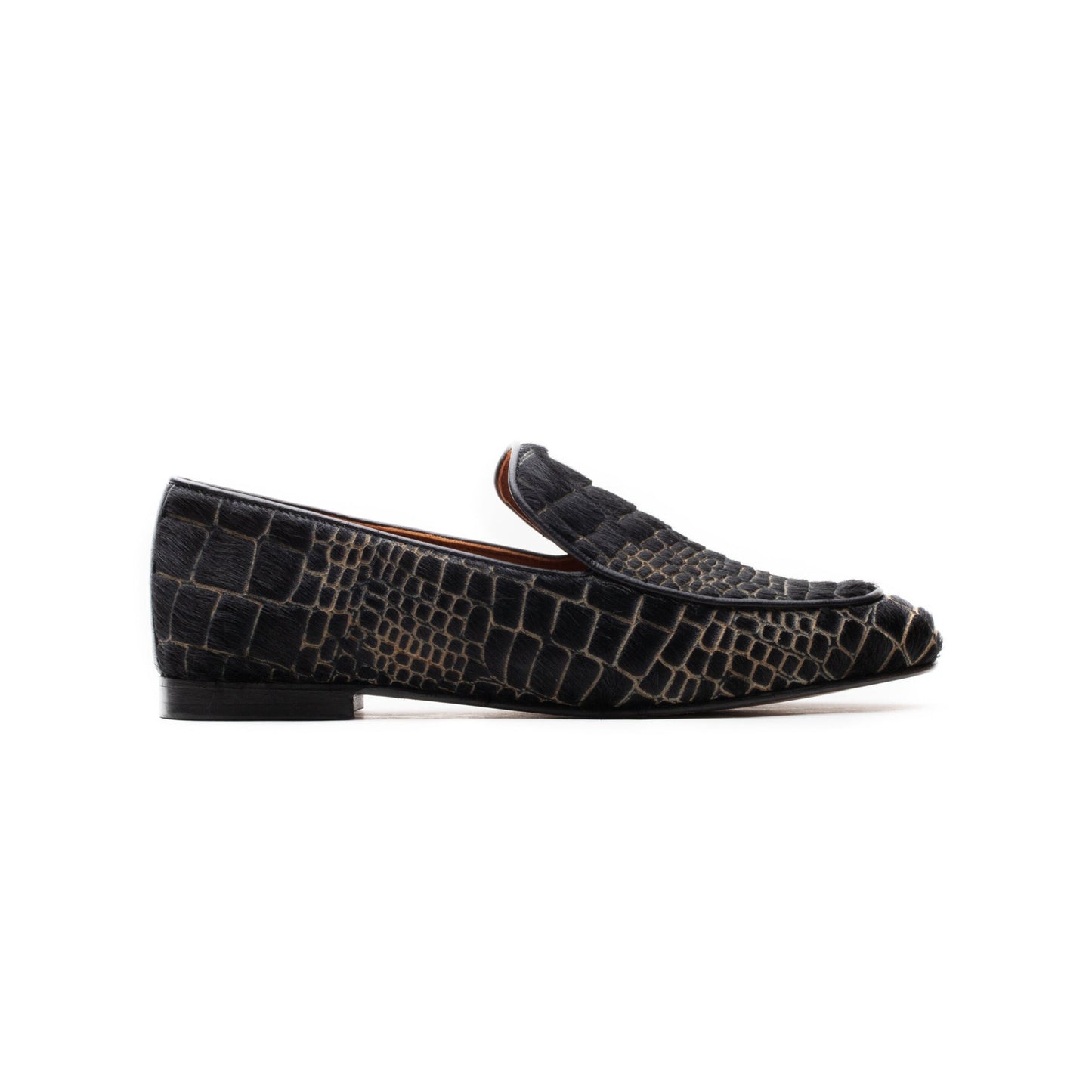 Croco Black Loafers