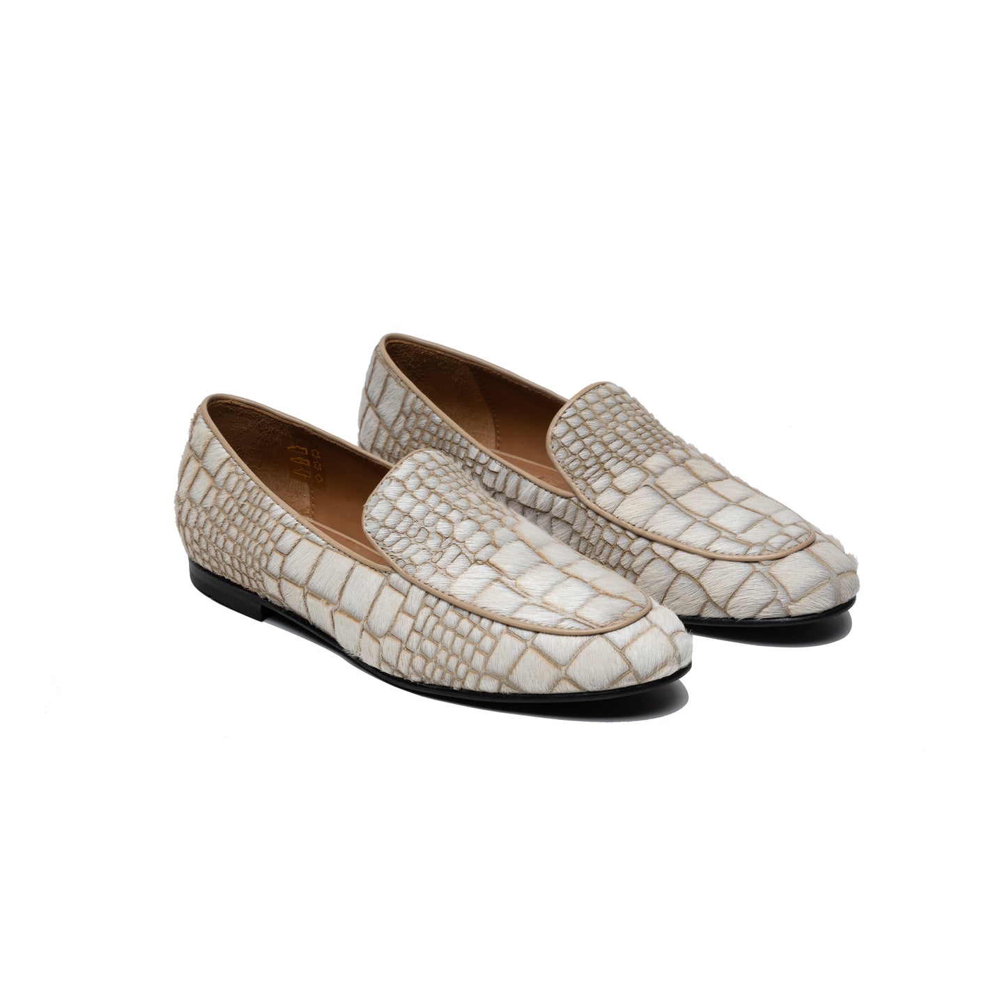 Croco White Loafers