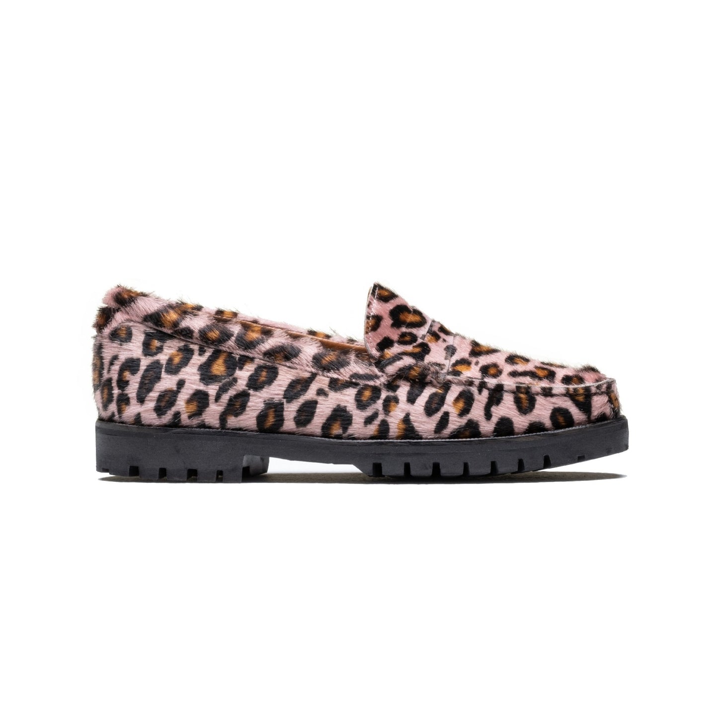 Leopard Pink Penny Chunky Loafers